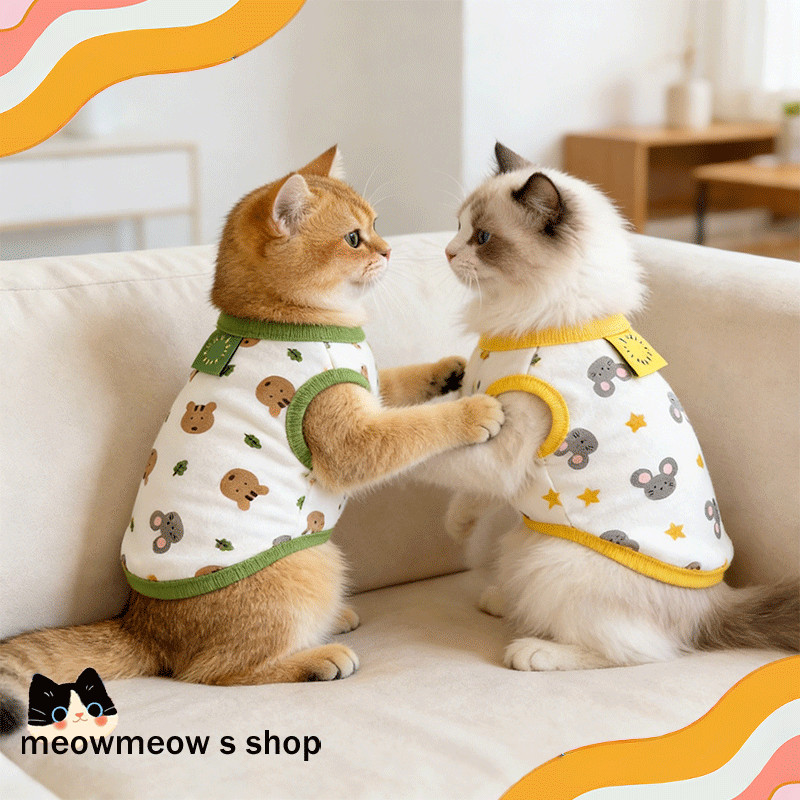 ✨ เสื้อกั๊กแมวฤดูร้อน บางเบา ระบายอากาศ😺กันขนร่วง นุ่ม เหมาะแมวอเมริกันช็อต แมวบริติชช็อต แมวสีน้ำเงิน แมวบราเดอร์