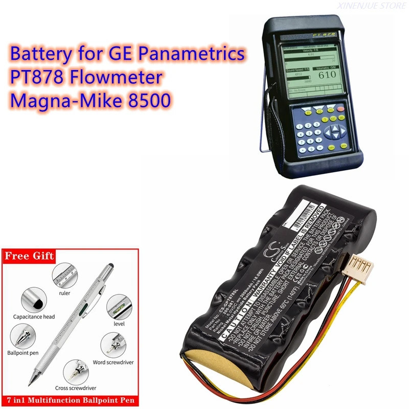 สํารวจ,แบตเตอรี่ทดสอบ 6V/3000mAh KR1800SCE, 200-081 สําหรับ GE Panametrics PT878 Flowmeter, Magna-Mi