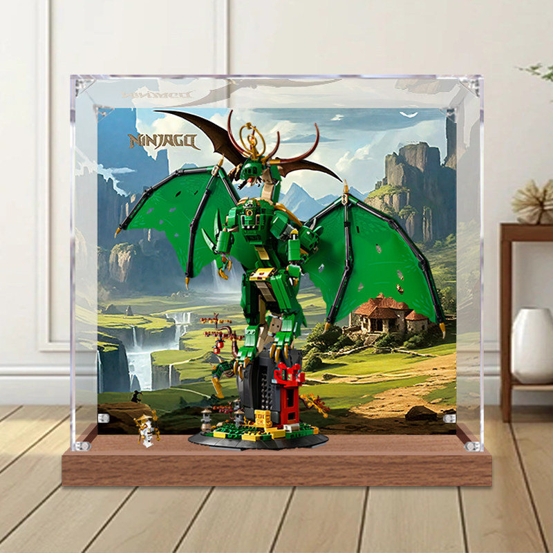 [กล่องแสดงโปร่งใส] Phantom Ninja Guardian Dragon กล่องแสดงอะคริลิคเหมาะสําหรับ Lego 71847 โปร่งใสป้อ