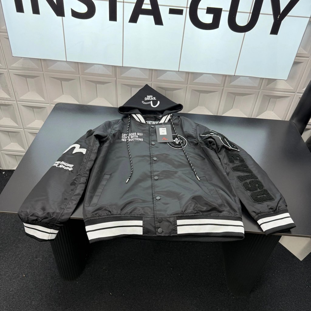 ฤดูใบไม้ผลิใหม่มาถึงระเบิดเอาต์พุต⭐Evisu God of Fortune Hooded Jacket Full Print Letter Seagull Towe