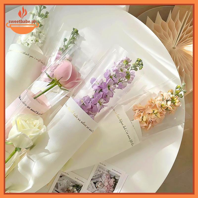 หวาน 20 ชิ้นดอกไม้ Wrappers สีสันโปร่งใสกระเป๋าเดี่ยว Bouquet Wrapper สําหรับช่อดอกไม้ดอกไม้ Wrapper