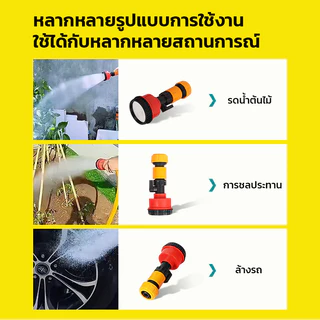 MUSCLE COW สายยางรดน้ำ 1/2 นิ้ว 4หุน ยาว 5/10/20/30M สีน้ำเงิน พร้อมข้อต่อและหัวฉีด