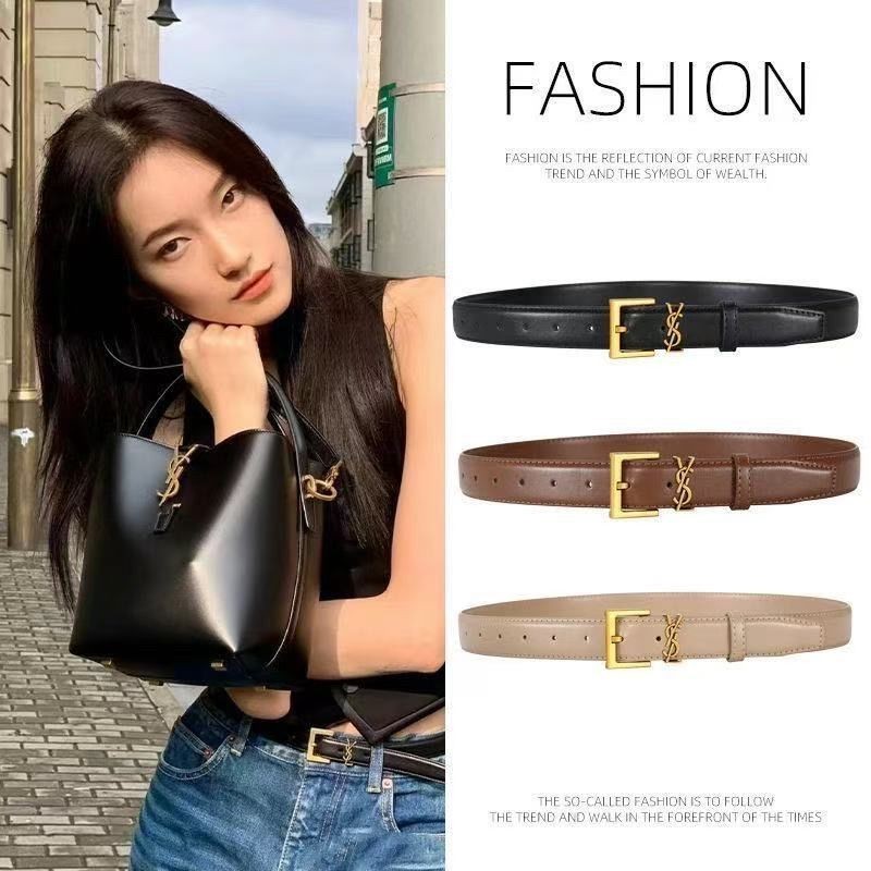 Ya Yang Shulin YSL Ladies Belt Pin Buckle Fashion Trend Korean Version All-Match Belt Decorative Jeans Light Luxury L250508