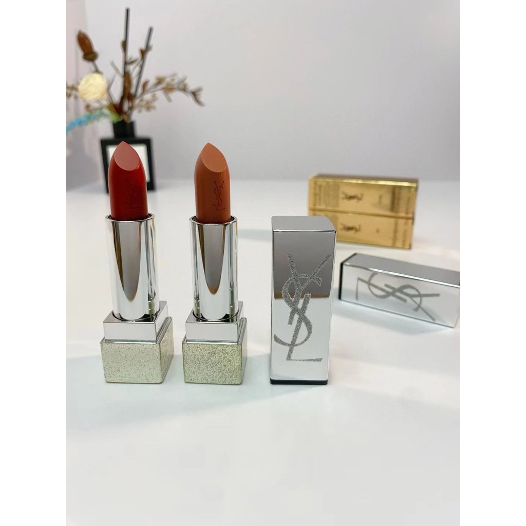 Mingtong ของแท้ Saint Laurent Silver Square Tube ลิปสติก
 สี: NM #, RM #, N1 #, N5 #, N8 #, N12 #, O