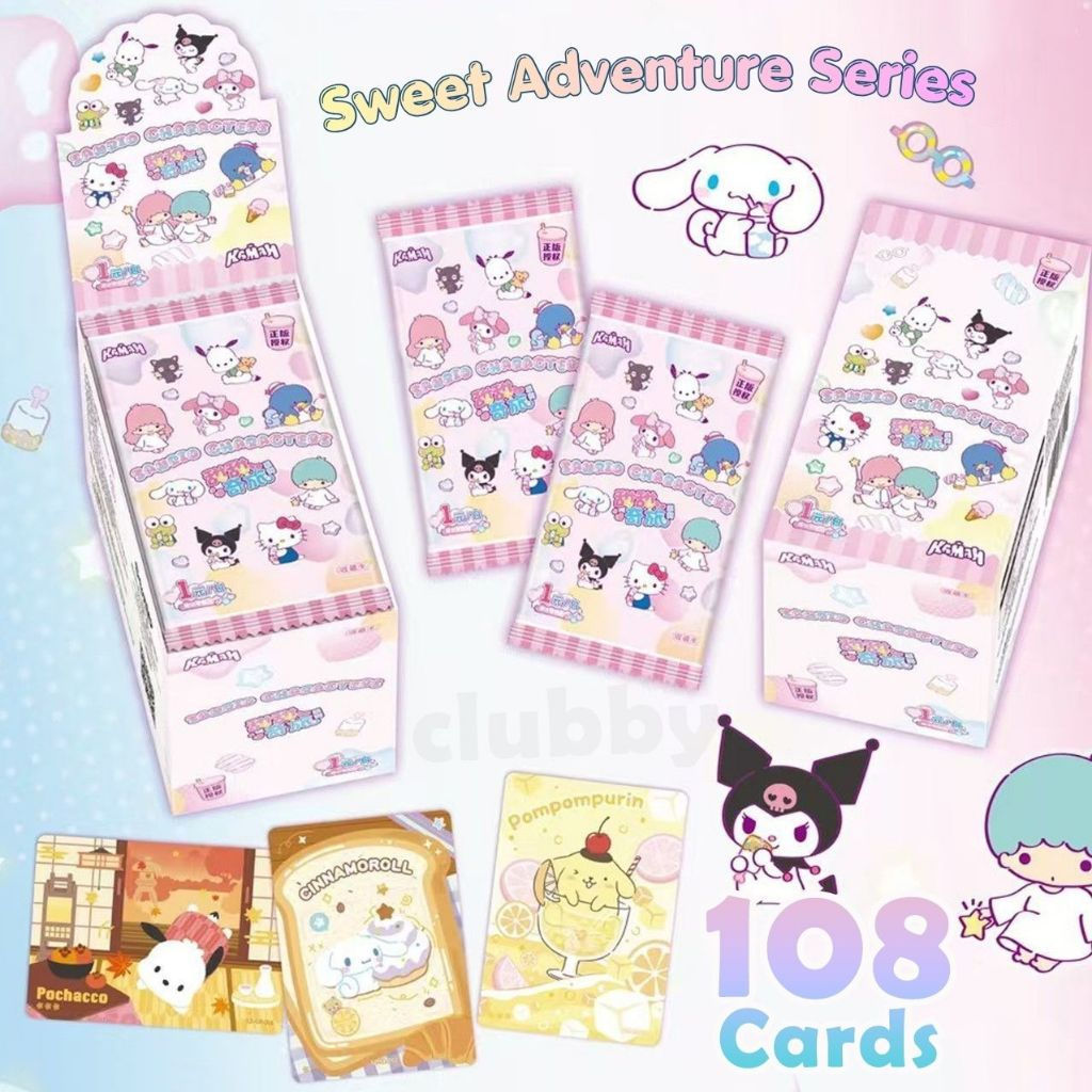 108 การ์ด Sanrio kuromi Hello Kitty Rare USR/EX/SHR การ์ดของเล่นน่ารักอะนิเมะของขวัญวันเกิดสําหรับเด็กผู้หญิง