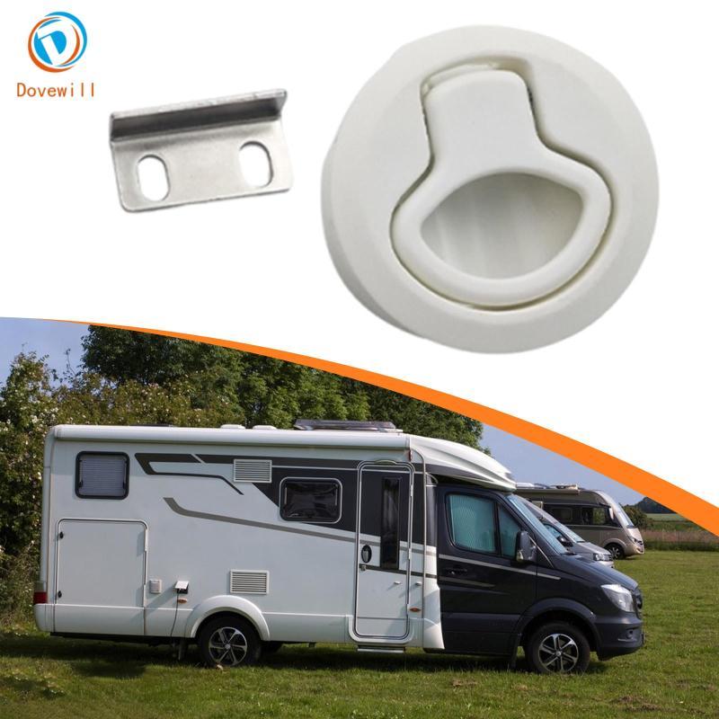 Dovewill RV Flush Pull Latch ชุดรอบ Slam Latch เรือประตู Locker Lift แหวนจับติดตั้งง่าย PP เหมาะสําห