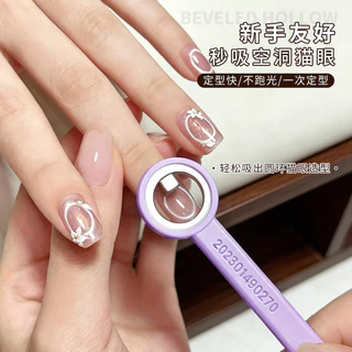 เครื่องมือเล็บทรงกลมแบบแม่เหล็ก สำหรับทำเล็บรูปตาแมว พร้อมด้ามจับ ใช้งานได้แรงและสะดวก