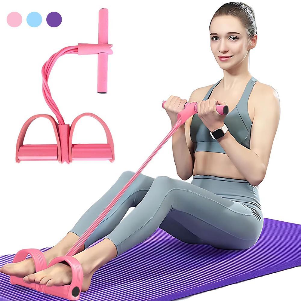4-tube Foot Pedal Puller Multi-function ปรับสีฟิตเนสอุปกรณ์ 3 Sit-up Puller Y2a7