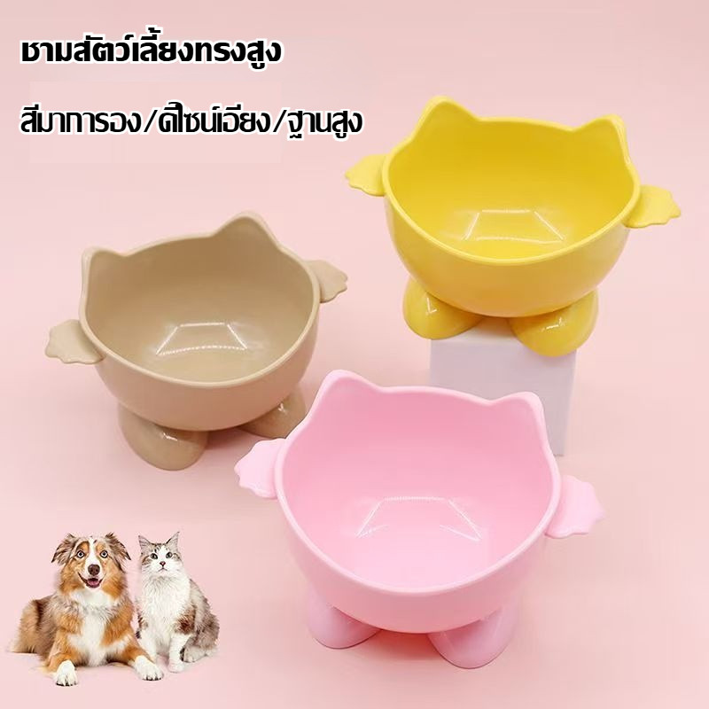 พร้อมส่ง ชามอาหารสัตว์เลี้ยง เอียง 15 องศา ชามแมว ชามให้อาหารป้องกันอาเจียน เหมาะสำหรับแมวและสุนัข