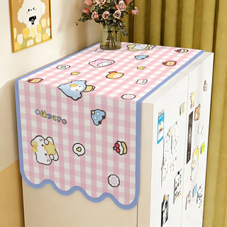 ผ้าคลุมตู้เย็น ฝาครอบเครื่องซักผ้า การ์ตูนน่ารัก หลายขนาด ป้องกันฝุ่น กันลื่น กันน้ำ ทนทาน สำหรับเตาอบ ตู้เย็น โต๊ะ