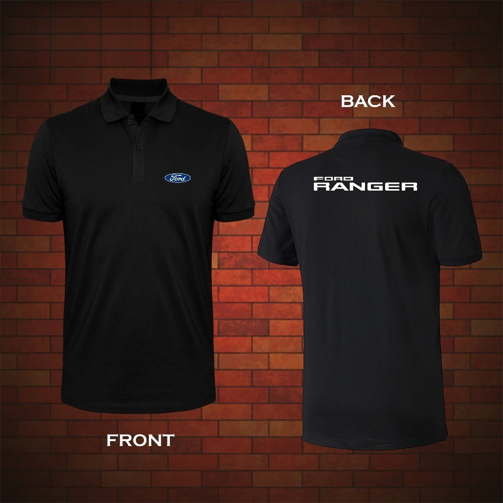 เสื้อโปโลพิมพ์โลโก้ Ford และตัวอักษร "FORD RANGER" มีไซส์ S-3XL เหมาะสำหรับใส่ทำงาน ใส่ลำลอง หรือโอกาสอื่นๆ