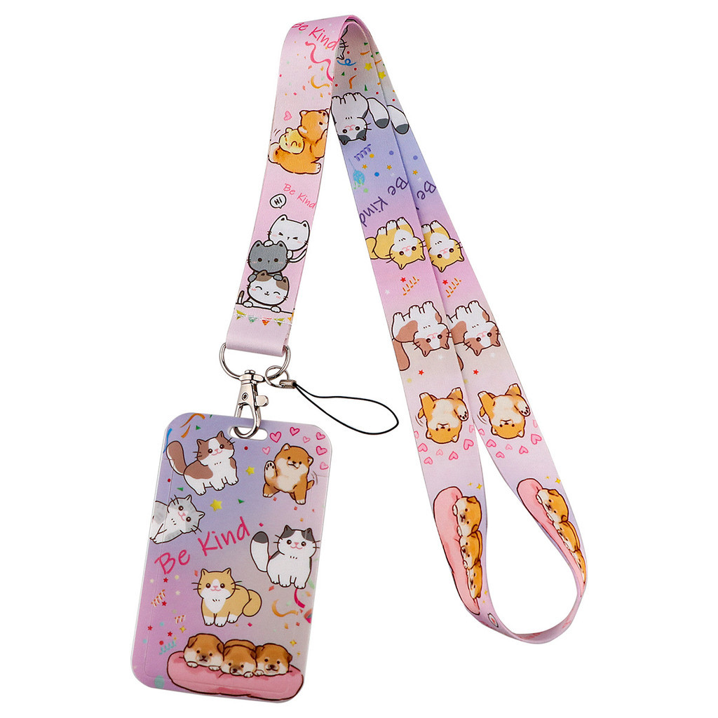 ที่ใส่การ์ดพร้อมสายคล้องยาว Cartoon Animals เก็บคีย์การ์ดได้ใส่บัตรรถไฟฟ้า ที่ใส่บัตร Name Tags
