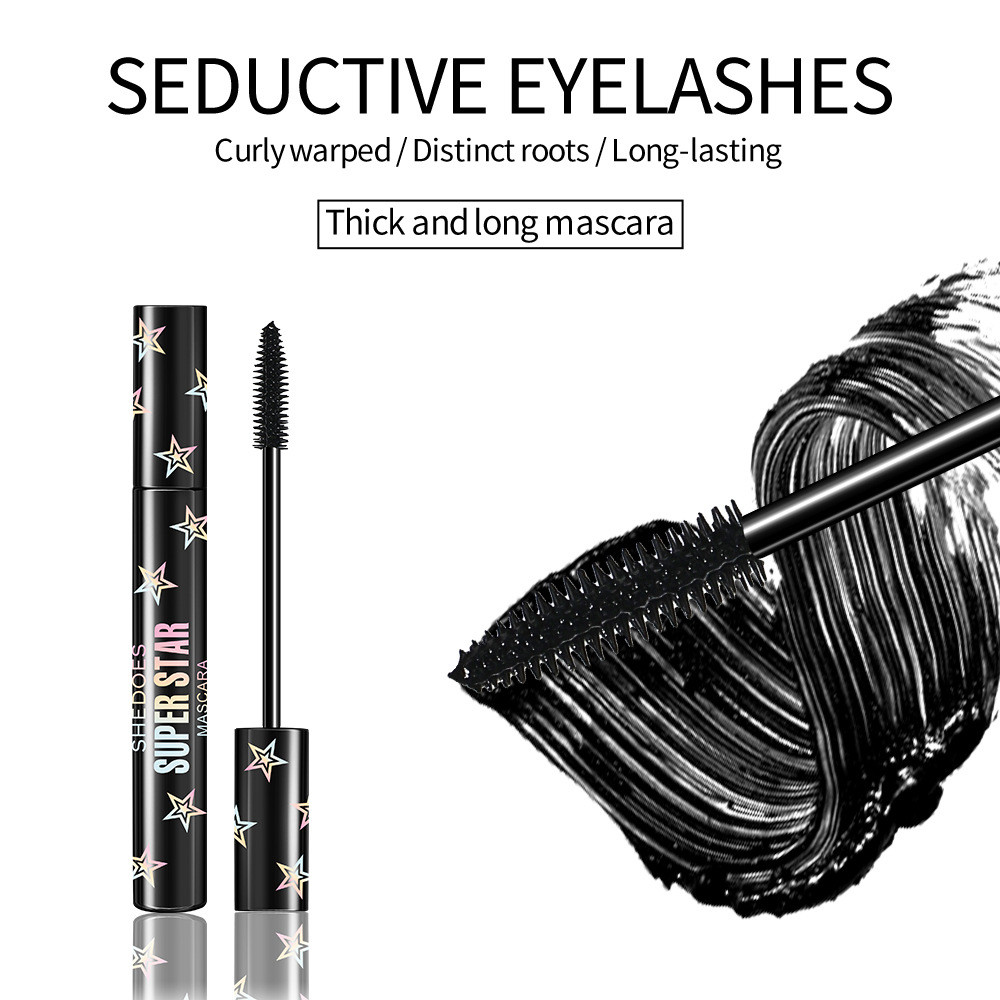 SHEDOES Star Mascara กันน้ําหนา Curling Long Non-Smudge Mascara