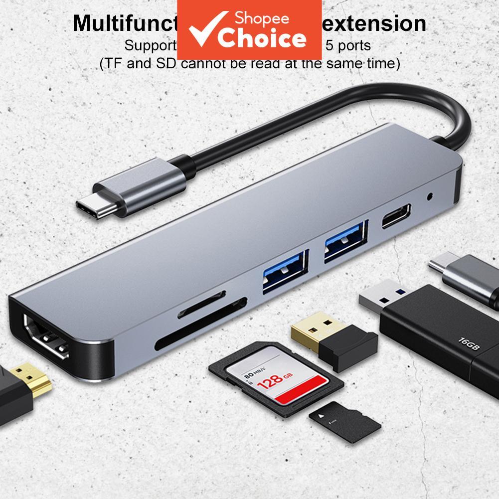 ฮับ USB 3.0 แบบ 6-in-1 กําลังไฟ 87W PD พร้อม HDMI 4K VGA และหัวแยก Type-C สําหรับ MacBook Air และ Pr