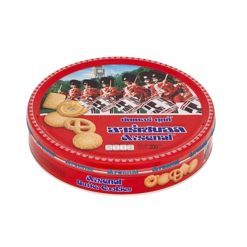 [สินค้าส่งด่วน] อาร์เซนอล บัตเตอร์คุกกี้ กระป๋อง 200ก. ARSENAL BUTTER COOKIES ARSENAL 200 G