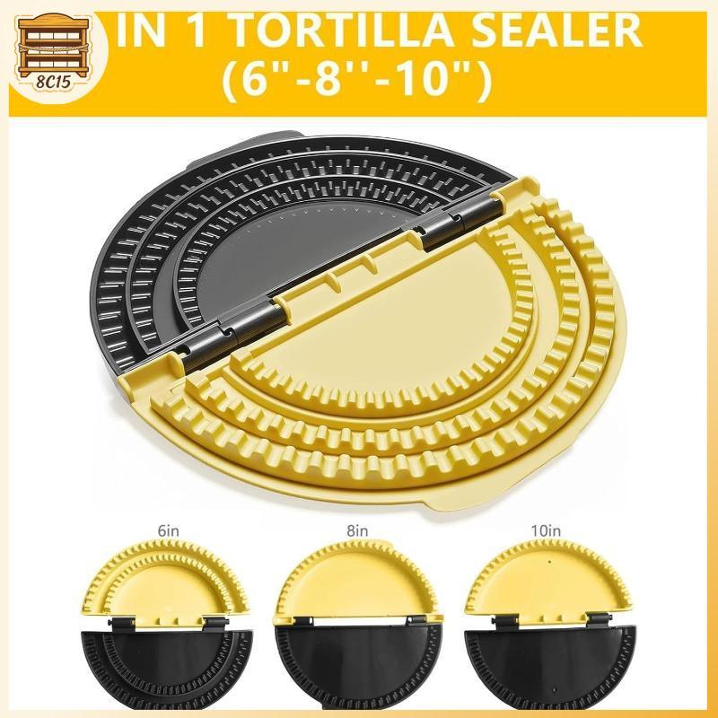 [8C15] 3-in-1 Tortilla Sealer, Tacos Tortilla Crimper Maker, ปรับขนาดได้, สําหรับขนาด 6"-10" Crust, 