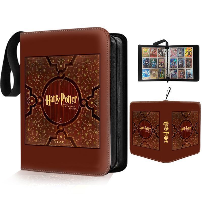 คอลเลกชันแฮร์รี่พอตเตอร์การ์ดการ์ดหนังสือคอลเลกชันหนังสือเก็บอัลบั้มสินค้า Jiugongge หนังซิปขนาดใหญ่ความจุหลวม [L.D