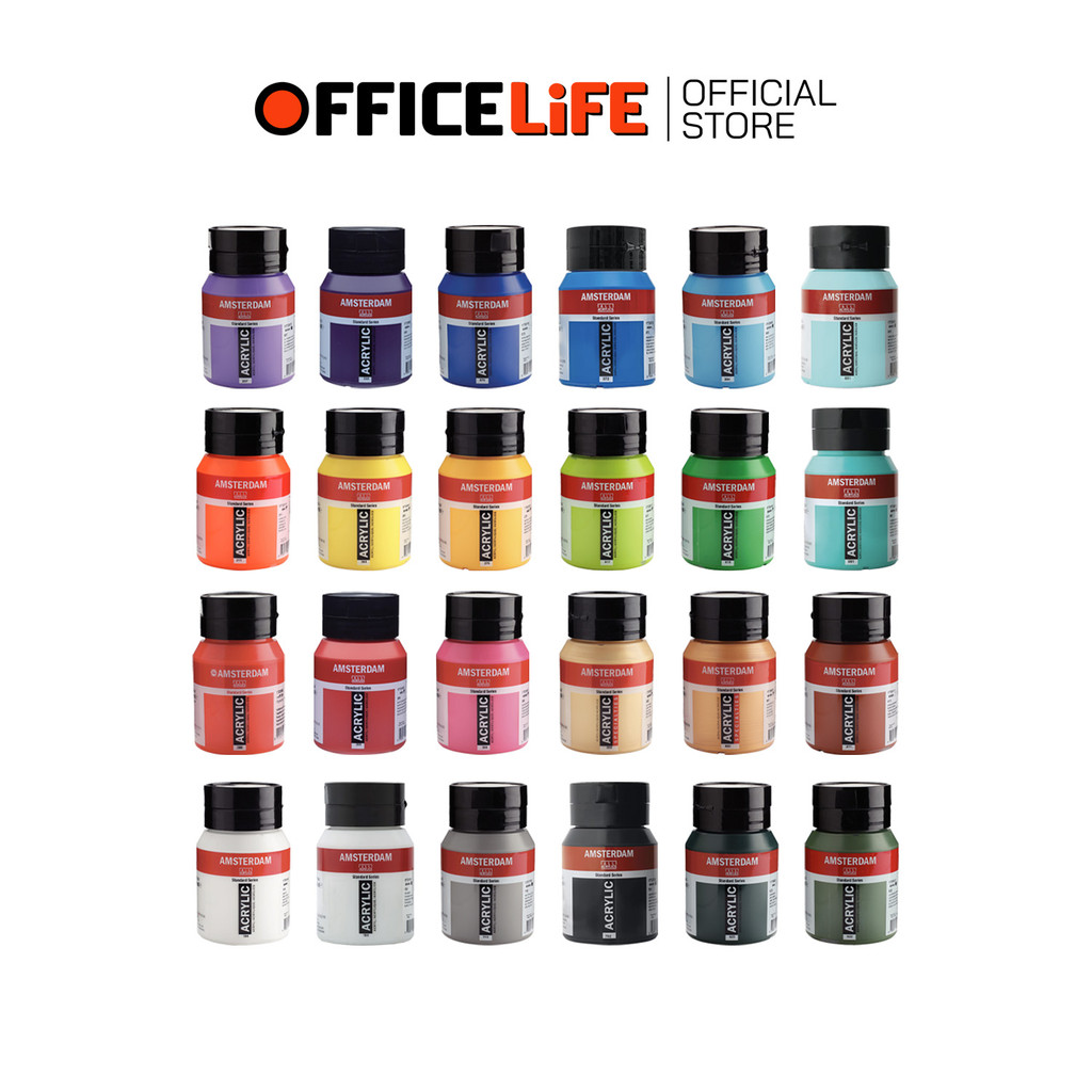 Amsterdam (อัมสเตอร์ดัม) สีอะคริลิค 500 ml. มีให้เลือก 40 เฉดสี ( 1 ขวด )
