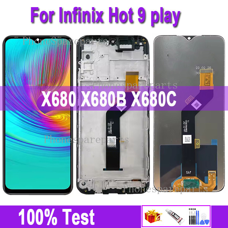 X680 X680B X680Cพรีเมี่ยมLcdสําหรับInfinix Hot 9 Play X680 จอแสดงผลLCD Touch Screen Digitizerแผงสําห