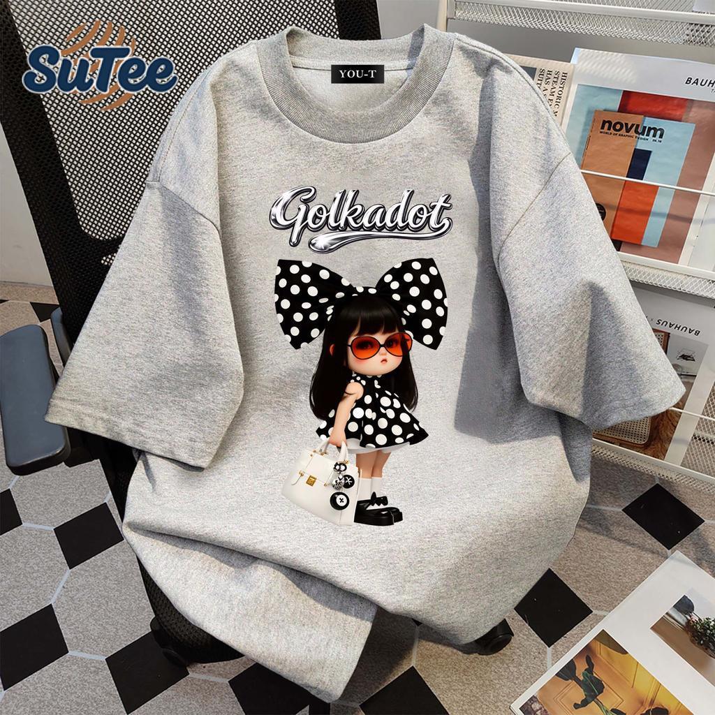 🌷Su.Tee🌷 สื้อยืด oversize เสื้อแฟชั่น เกาหลี โคตรนุ่ม ผ้าคอตตอน ลาย 'Golkadot girl' สินค้าใหม่ 2026
