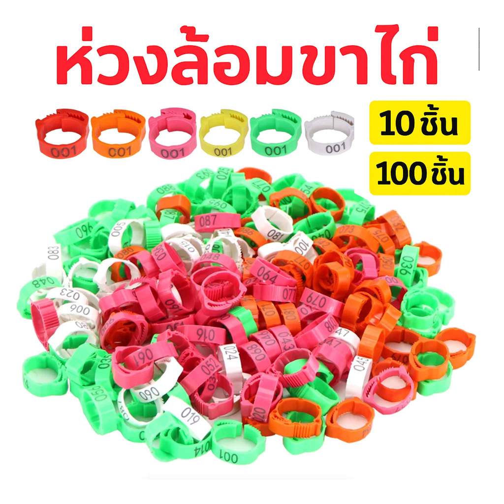 ห่วงขาไก่ ปลอกขาไก่ชน ปรับขนาดห่วงได้ 10ชิ้น 100ชิ้น