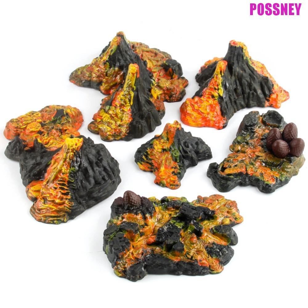 POSSNEY จําลอง Volcano รุ่น,ที่สมจริง Volcano ของเล่น Mini Volcano ของเล่น, ยาง/พลาสติกอุปกรณ์ตกแต่ง