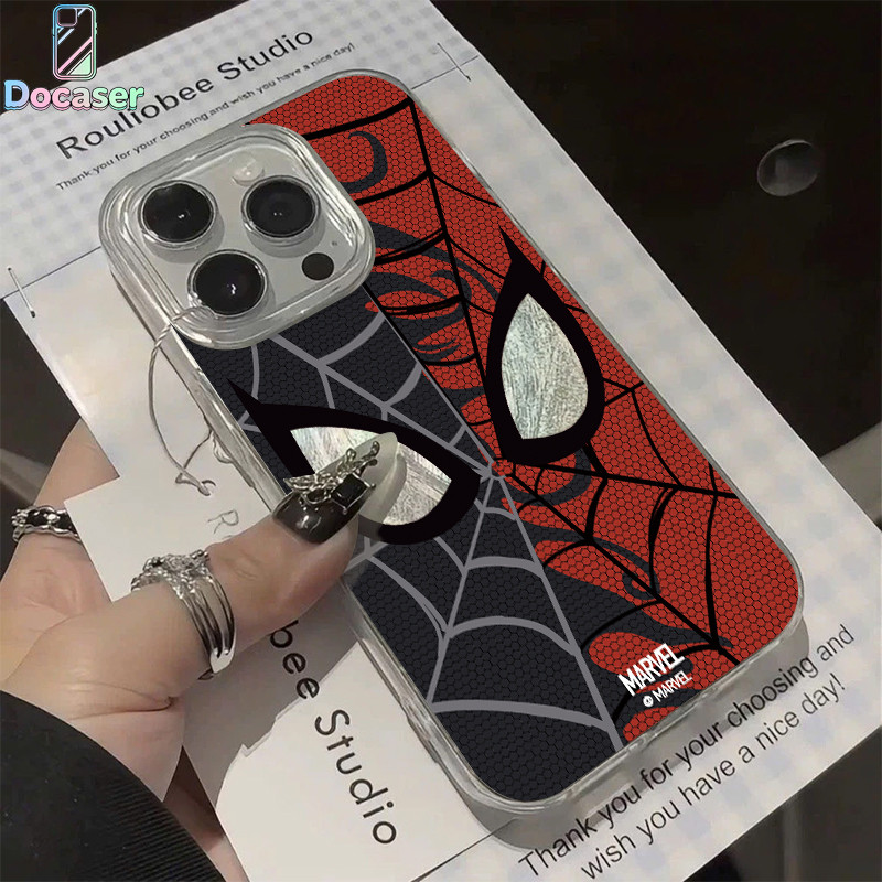 เคสไอโฟน สำหรับ iPhone 17 16 15 Pro Max 11 12 13 14 Pro Max X XR XS Max 7Plus 8Plus เวนอมสไปเดอร์แมน สำหรับผ้าสีไอศรี