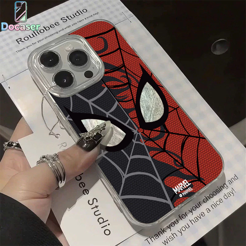 เคสไอโฟน สำหรับ iPhone 17 16 15 Pro Max 11 12 13 14 Pro Max X XR XS Max 7Plus 8Plus เวนอมสไปเดอร์แมน สำหรับผ้าสีไอศรี