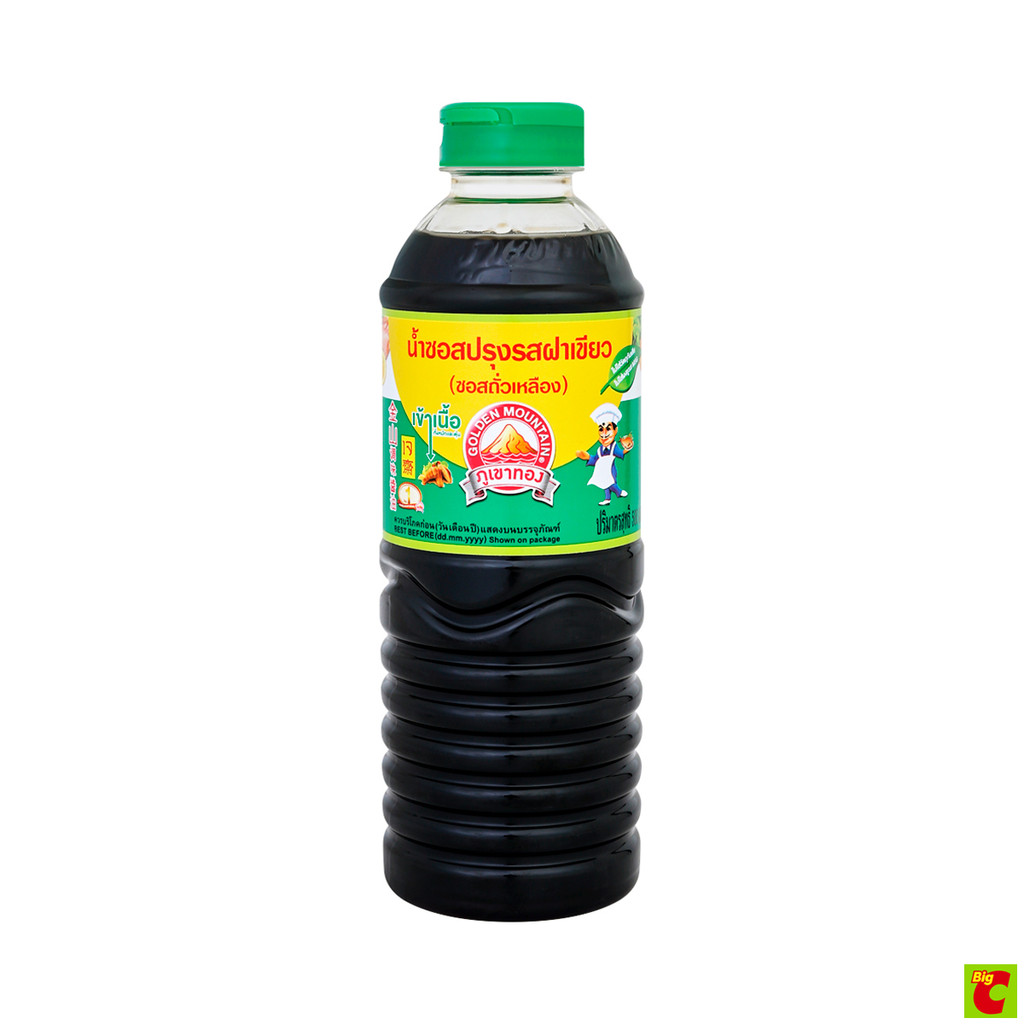 ภูเขาทอง น้ำซอสปรุงรสฝาเขียว (ซอสถั่วเหลือง) 500 มล.