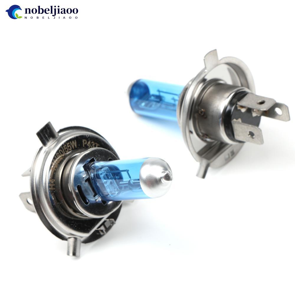NOBELJIAOO 2 ชิ้น Super White H4 55 วัตต์ DC12V Bi-Xenon HID สูง Low Beam ไฟหน้าหลอดไฟ 6000 พันโคมไฟ