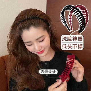ที่คาดผมคลื่นสูงปุยเกรดสูงสไตล์เกาหลีฟูกนุ่มนอนสบายทําความสะอาดง่ายออกกดภาพผม
