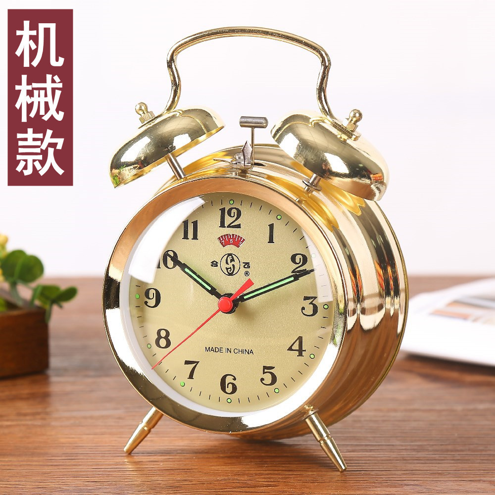 Hefei นาฬิกาปลุก Luminous Mechanical Clockwork ไก่กินข้าวอิเล็กทรอนิกส์ Loud Sound นาฬิกาปลุก Retro 