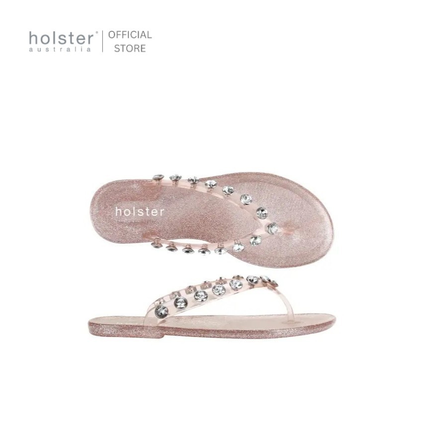 Holster รองเท้าแตะผู้หญิง Diamonte Vacation Glitter สีโรสโกลด์