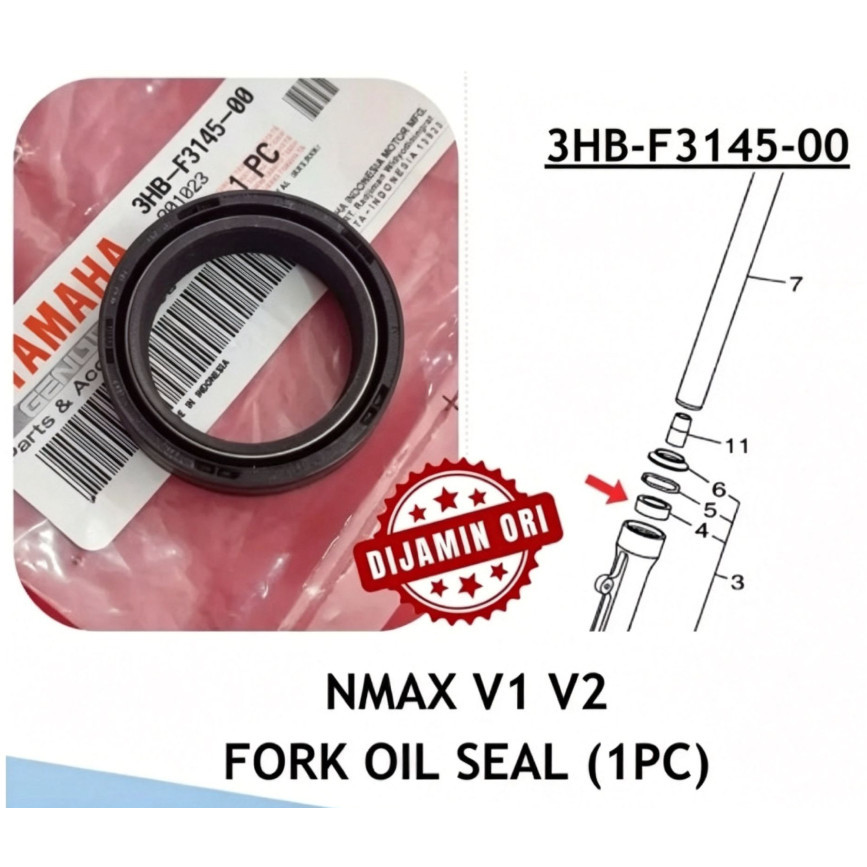 NMAX155 V1/V2/V3 & NMAX 155 V1/V2/V3 & NMAX V3 TURBO YAMAHA FORK SEAL / FORK SEAL [ 3HB-F3145-00 ]