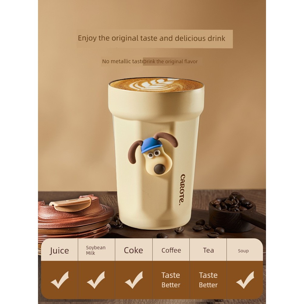 แก้วชินจัง แก้วน้ำเก็บความเย็น Carote carote Thermos Cup Ceramic Layered Liner Coffee Cup High-value
