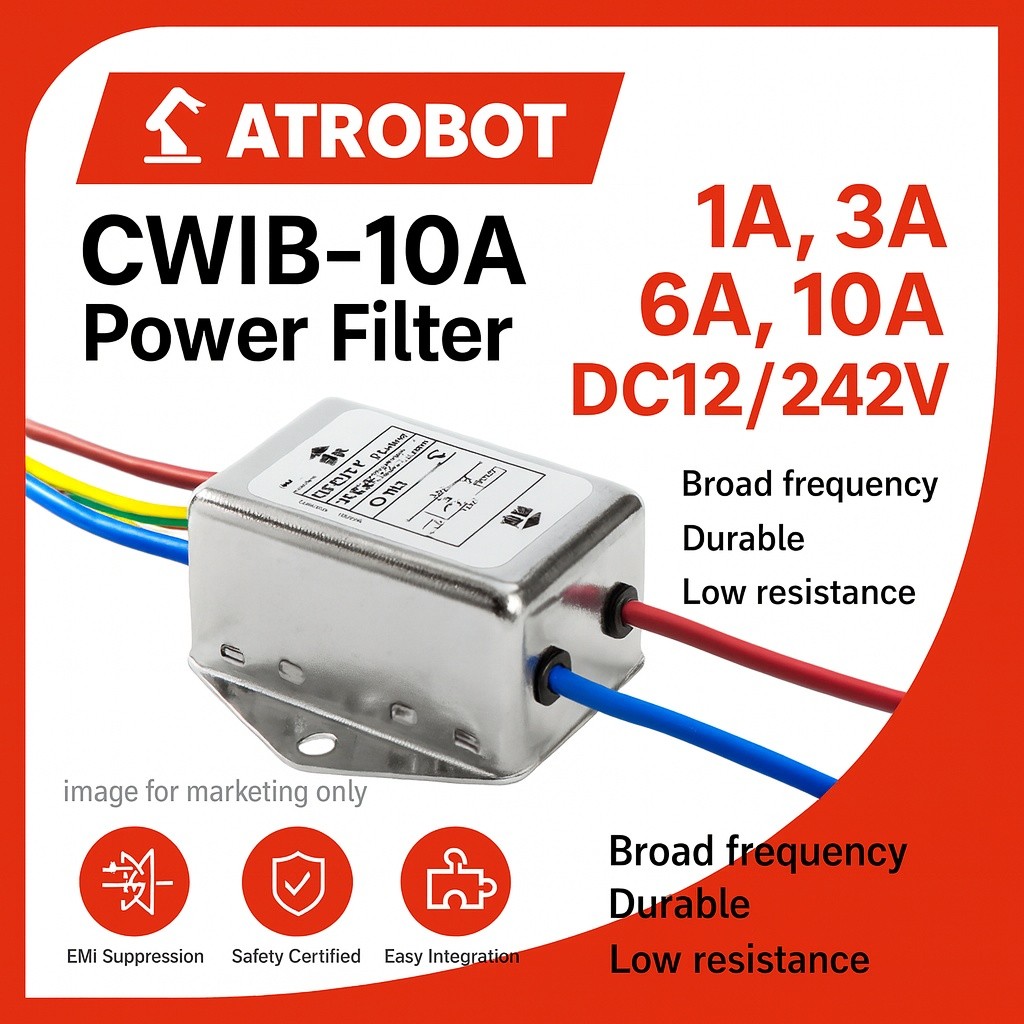 EMI Power Line Filter CW1B-10A ฟิลเตอร์กรองสัญญาณ AC 220V 10A ลดสัญญาณรบกวน เหมาะกับอุปกรณ์อิเล็กทรอ