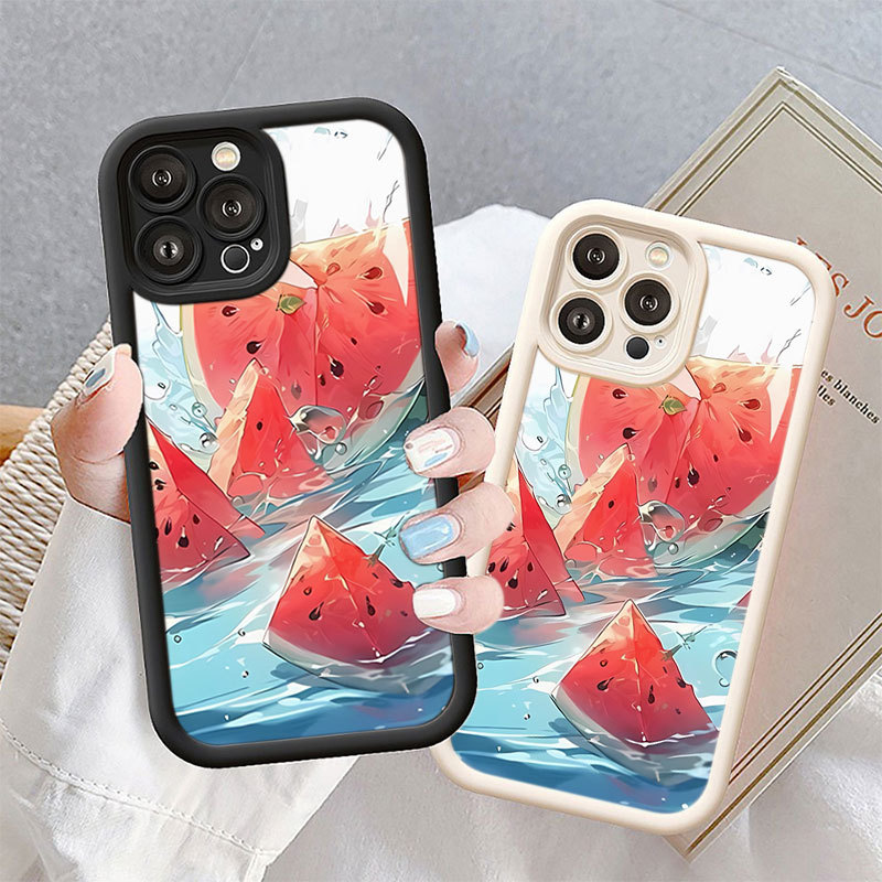 การ์ตูนแตงโมผลไม้เคสโทรศัพท์สําหรับ Xiaomi 15T 14T 13T 11T Pro POCO X7 X6 M6 Pro C65 C75 C61 M5S