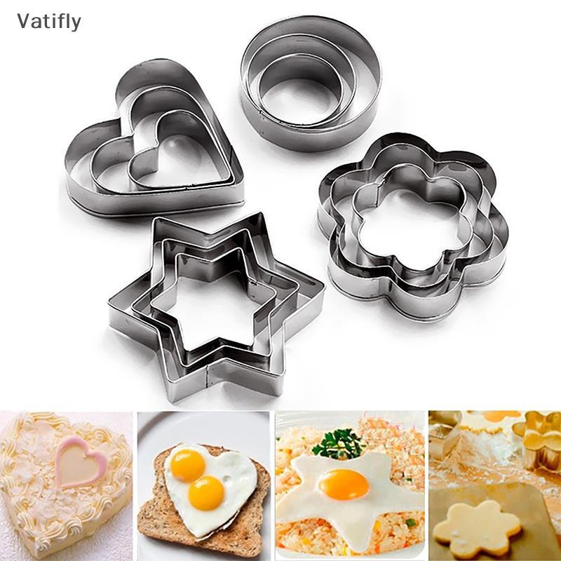 ใหม่เบเกอรี่ Mould เบเกอรี่ Mould ไข่ Mould สแตนเลสเครื่องตัดคุกกี้บิสกิต DIY แม่พิมพ์ Star Heart เครื่องตัดดอกไม้ 3 ชิ้น/เซ็ต HOT