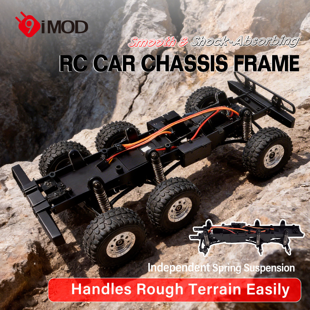 9IMOD 1/18 RC Crawler Chassis Frame, 6x6 Drive 370 Motor Fit for JJRC C8823 DIY Upgrade Parts