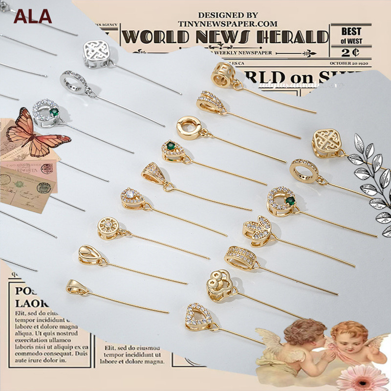 💖ALA เครื่องประดับ DIY💖การเก็บรักษาสีที่แข็งแกร่งหัวเข็มขัดจี้เข็มละเอียดหุ้มด้วยทองคำ14K หัวเข็มขัดเข็มยาวรูจมูกวัวหัวเข็มขัดเมล็ดแตงโมหัวเข็มขัดเครื่องประดับสร้อยคอ DIY[สร้อยข้อมือ หัวเข็มขัดเชื่อมต่อ สร้อยคอ กําไลข้อมือ จี้สร้อยคอ]