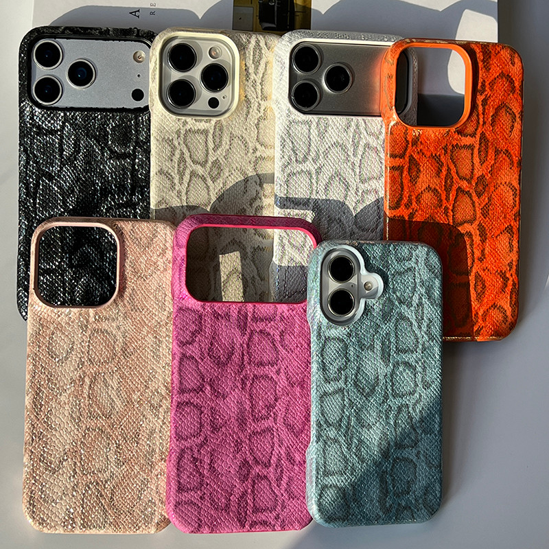 ครึ่งปกป้องหรูหราผงงูรูปแบบ Hard Case สําหรับ iPhone 16 16Promax 16Pro 17 17Promax 15Promax 15Pro 15 14Pro 14Promax 13 13Pro 13Promax 17Pro 15Plus 16Plus 11