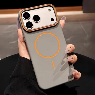 หรูหรา Matte Soft Magnetic เคสโทรศัพท์สําหรับ iPhone 17 Pro Max 16 15 14 13 Pro Max Dual สีซิลิโคนพรีเมี่ยมปลอกนุ่มกันกระแทก