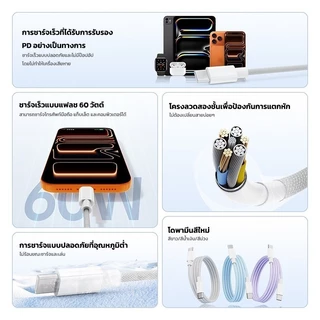 สายชาร์จ type c to type c ชาร์จเร็ว 100W สายชาร์จเร็ว ใช้ได้กับ iPhone 15/16/17 Pro Max