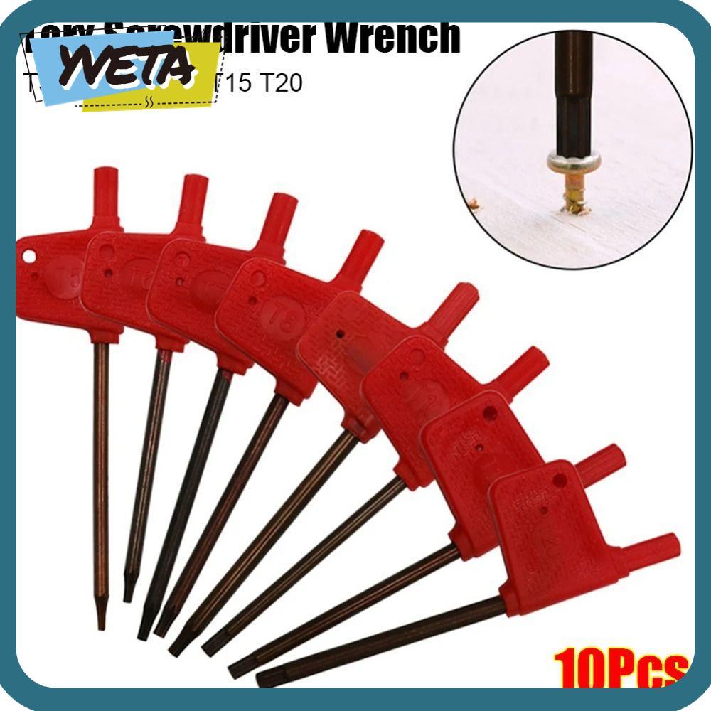 YVETA 10 ชิ้น Torx ไขควงประแจ,พลัมรูป T5 T6 T7 T8 T9 T15 T20 Torx สกรู Spanner, มาตรฐานเครื่องมือ Re