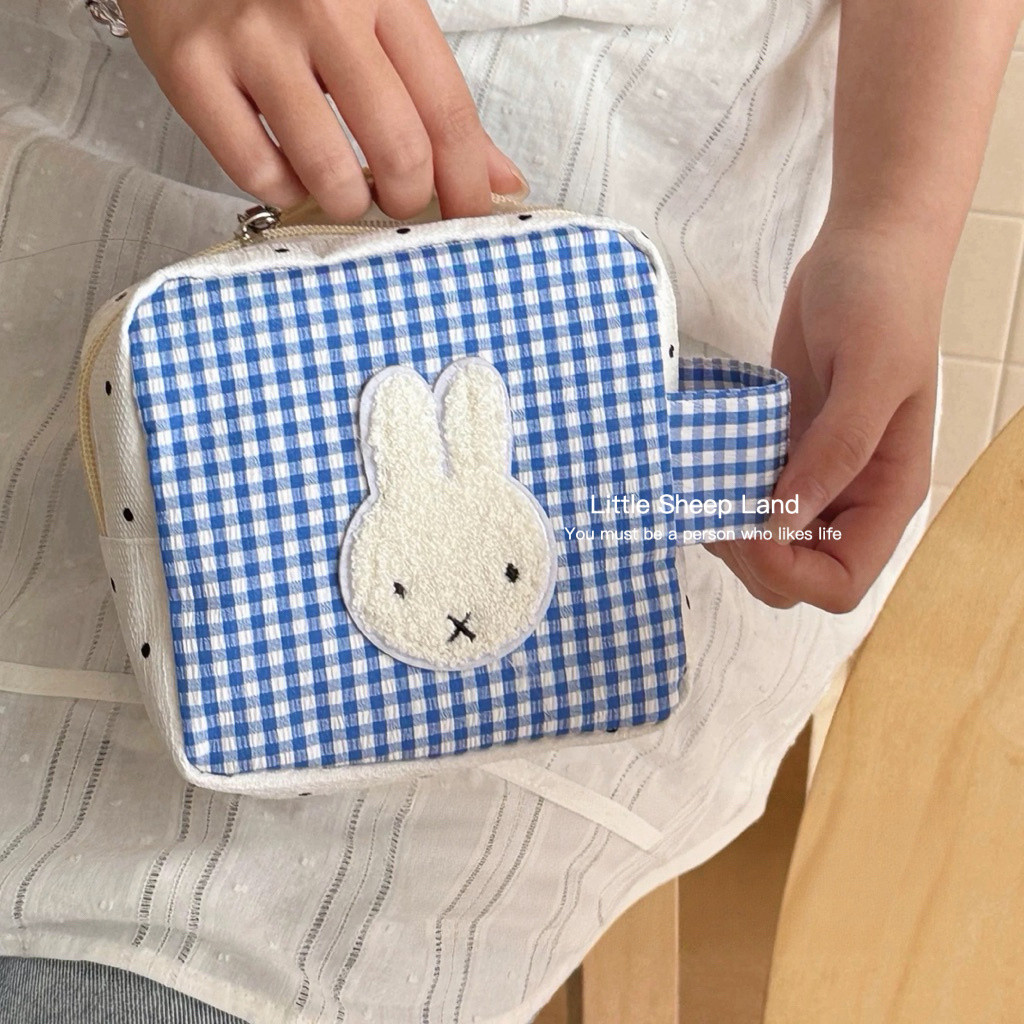 กระเป๋าเครื่องสําอาง กระเป๋ากล้อง กระเป๋าคลัทช์ ins miffyสี่เหลี่ยมกระเป๋าใส่เหรียญ พร้อมส่ง