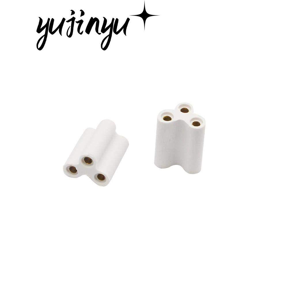YUJINYU 100/50/30/20/10 ชิ้น 3 หลุม Hard Joint Connector, Double End Splice T5 T8 Bracket Light Conn