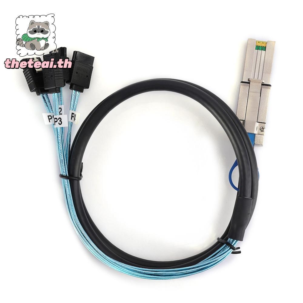 THETEAI SFF-8088 สายเคเบิล 26P ถึง 4 X SATAs แบบพกพา 6Gbps Mini SAS สายทนทาน 1 เมตร SAS ถึง SATAs Ca