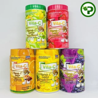 Vitamin C 25mg Vita-C T.man วิตามินซี ไวต้า-ซี ครบรส 1000เม็ด/กระปุก