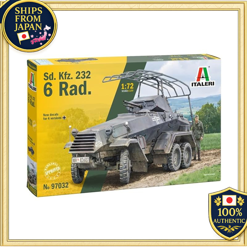 Italeri 1/72 WW2 Germany Sd.Kfz.232 6-Wheel Armored Radio Vehicle Plastic Model IT97032