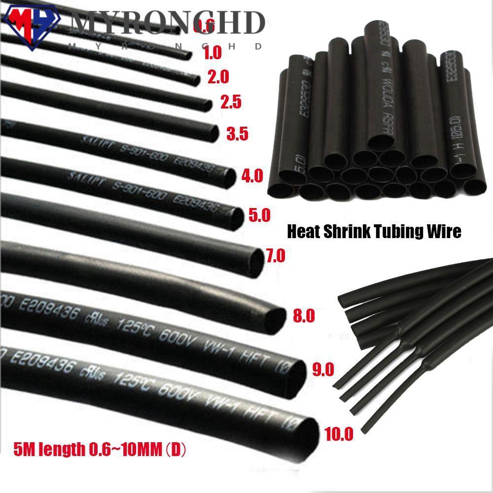 ชุดท่อหดความร้อน เส้นผ่าศูนย์กลาง 0.6-10 มม. ยาว 5 เมตร สีดํา
